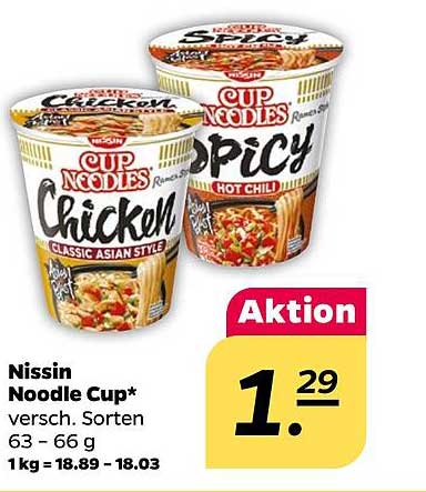 Nissin Noodle Cup* verschiedene Sorten
