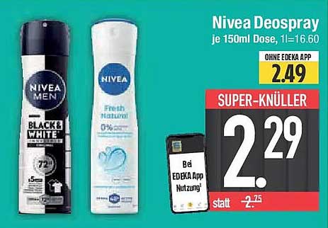 Nivea Deospray, je 150ml Dose, 1l=16.60