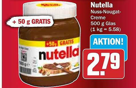 Nutella Nuss-Nougat-Creme 500 g + 50 g GRATIS