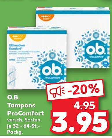O.B. Tampons ProComfort 32-64 Stk. Packung