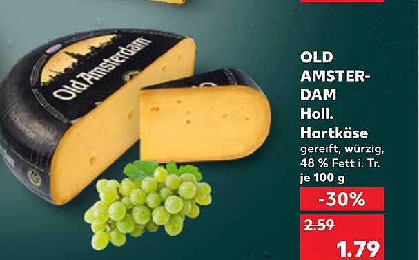 OLD AMSTERDAM Holl. Hartkäse 48 % Fett i. Tr. je 100 g