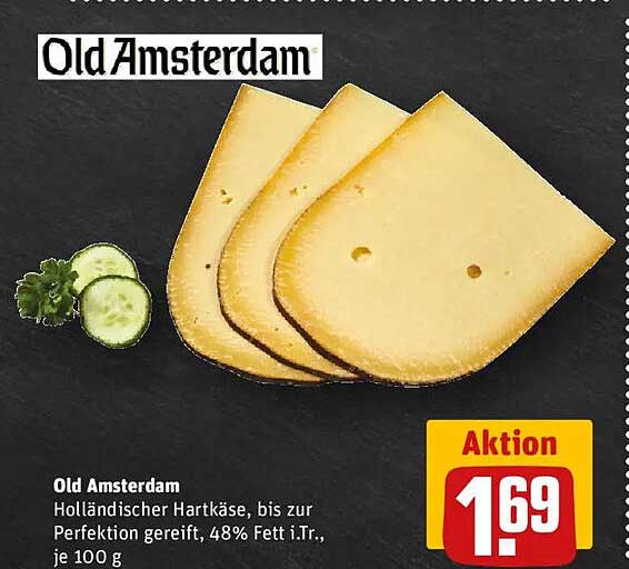 Old Amsterdam Holländischer Hartkäse, bis zur Perfektion gereift, 48% Fett i.Tr., je 100 g