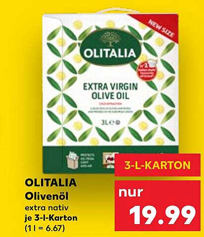 OLITALIA Olivenöl extra nativ je 3-l-Karton