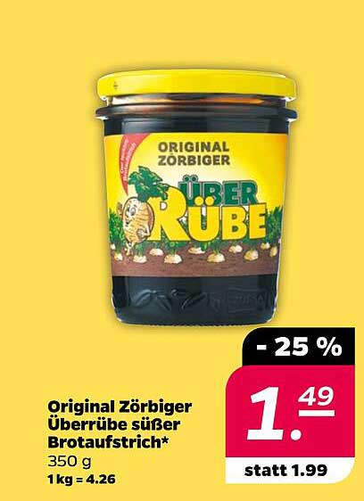 Original Zörbiger Überrübe süßer Brotaufstrich 350 g