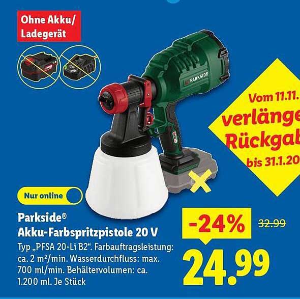 Parkside® Akku-Farbspritze 20 V