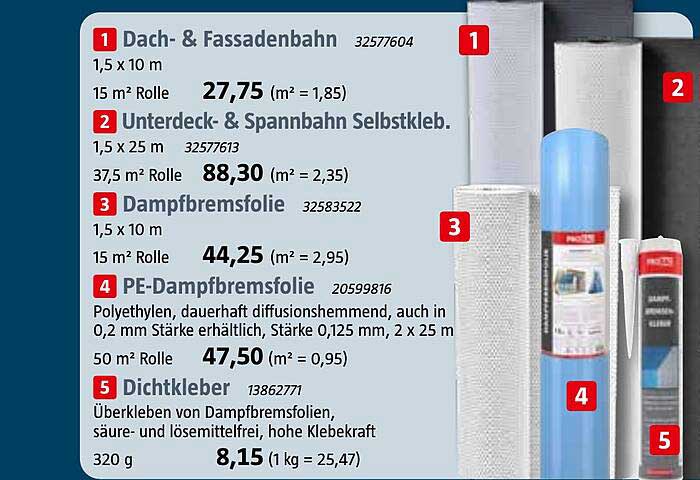 PE-Dampfbremfolie 50 m² Rolle
