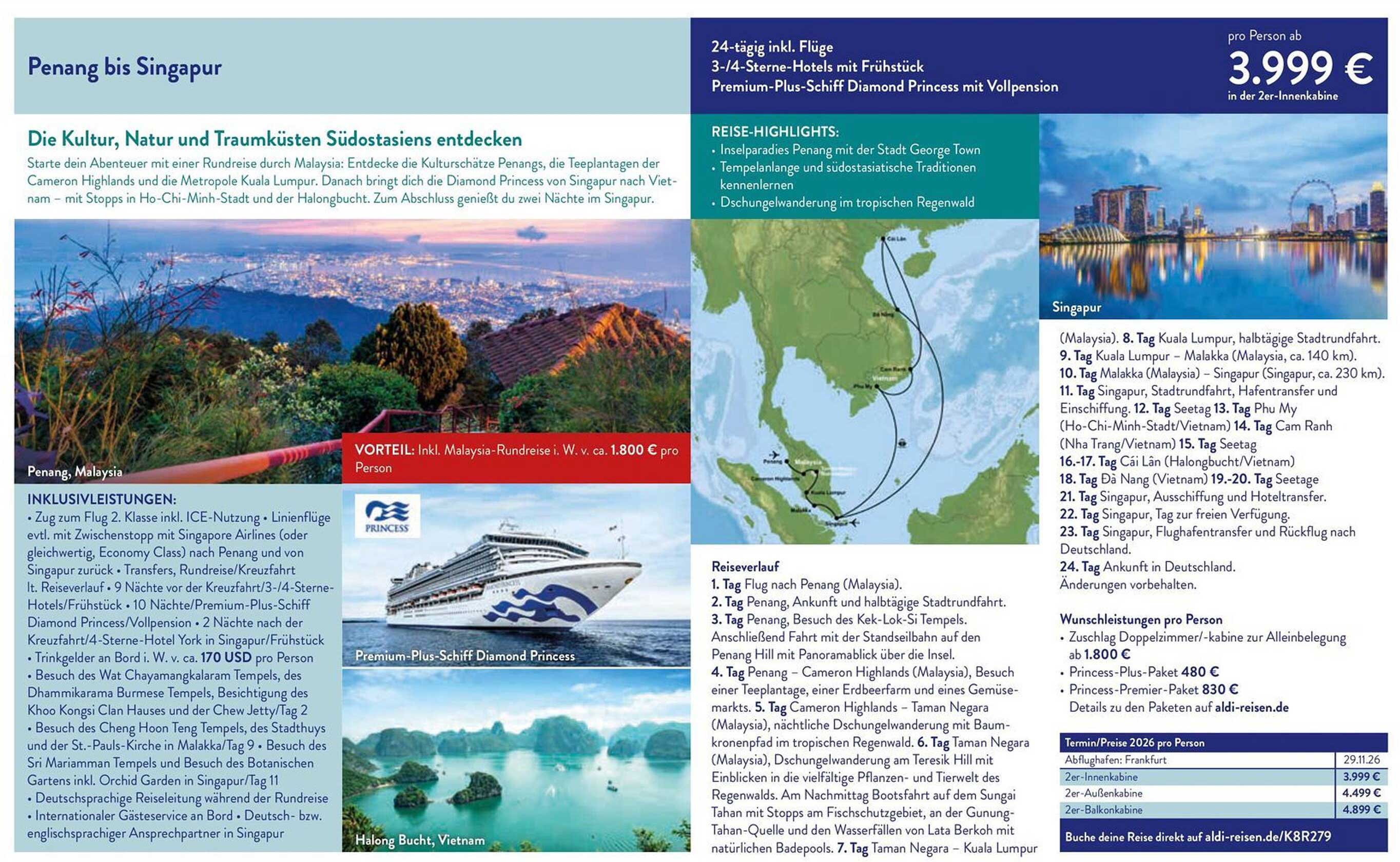 Penang bis Singapur - Die Kultur, Natur und Traumküsten Südostasiens entdecken