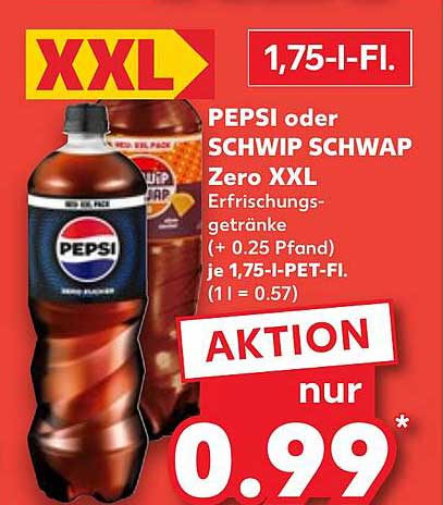 PEPSI oder SCHWIP SCHWAP Zero XXL Erfrischungsgetränke