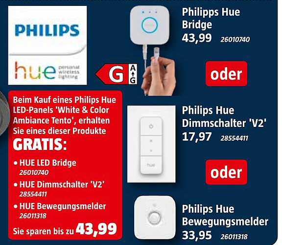 Philips Hue LED-Panel 'White & Color Ambiance Tento'