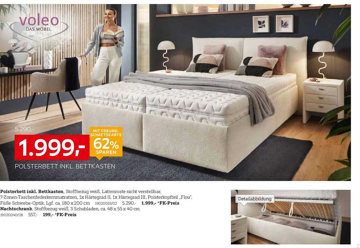 Polsterbett inkl. Bettkasten