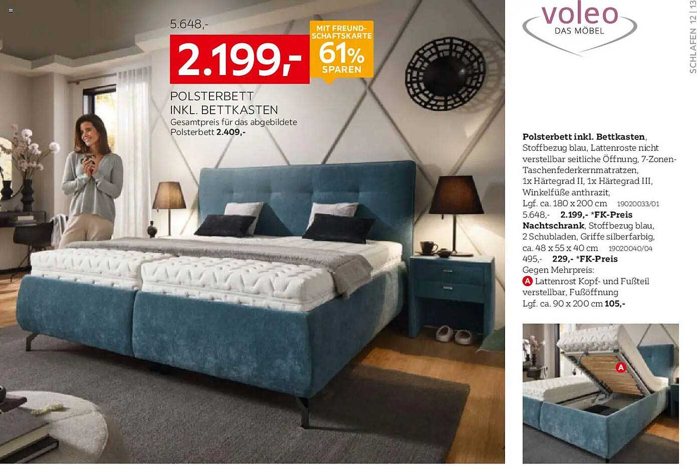 Polsterbett inkl. Bettkasten