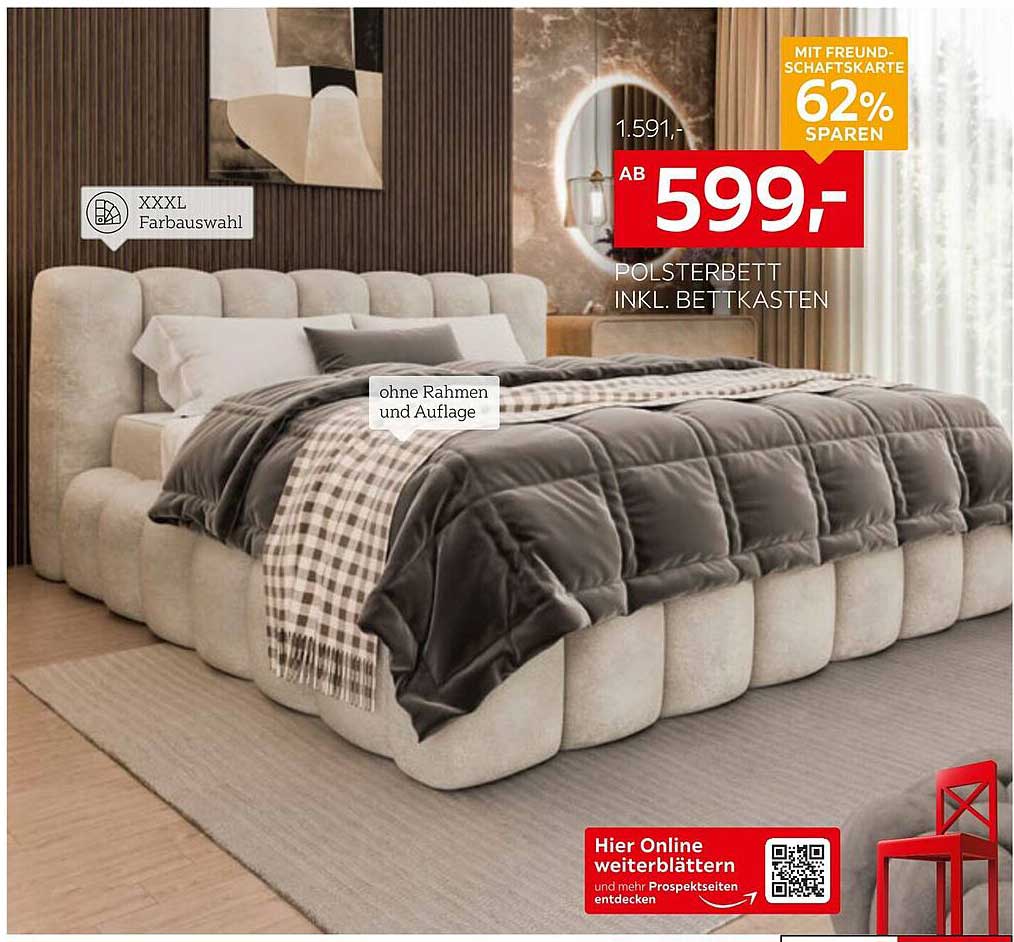 Polsterbett inkl. Bettkasten