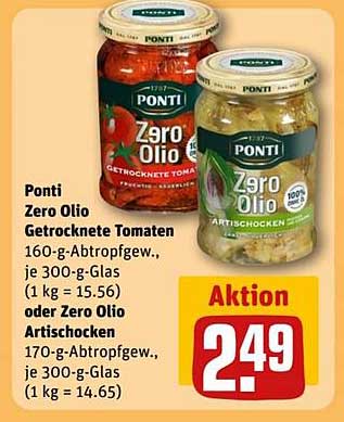 Ponti Zero Olio Getrocknete Tomaten oder Artischocken