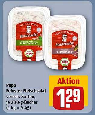 Popp Feinster Fleischsalat 200-g-Becher