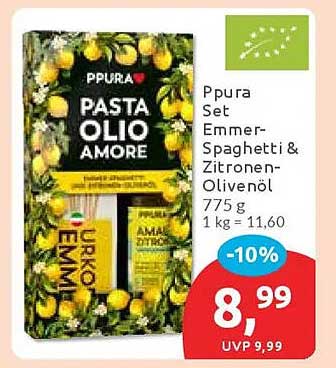 Ppura Set Emmer-Spaghetti & Zitronen-Olivenöl 775 g