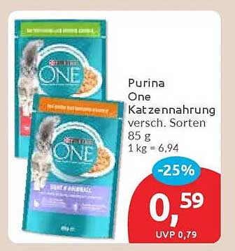 Purina One Katzennahrung, verschiedene Sorten 85 g