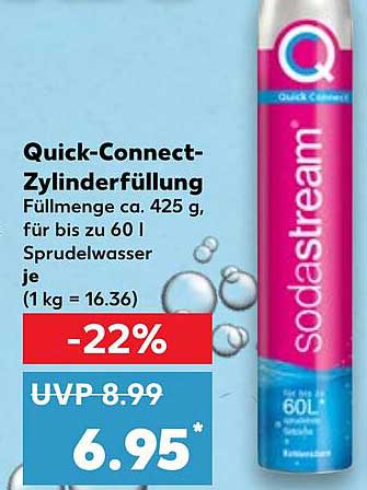 Quick-Connect-Zylinderfüllung für Sprudelwasser