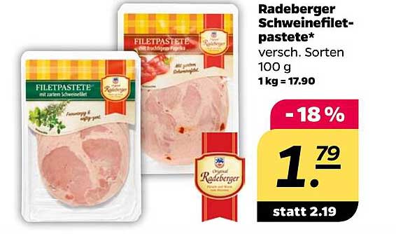 Radeberger Schweinefiletpastete* - versch. Sorten