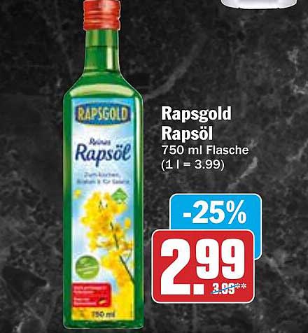 Rapsgold Rapsöl 750 ml Flasche