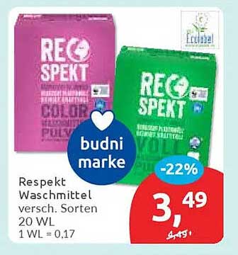 Respekt Waschmittel verschiedene Sorten 20 WL