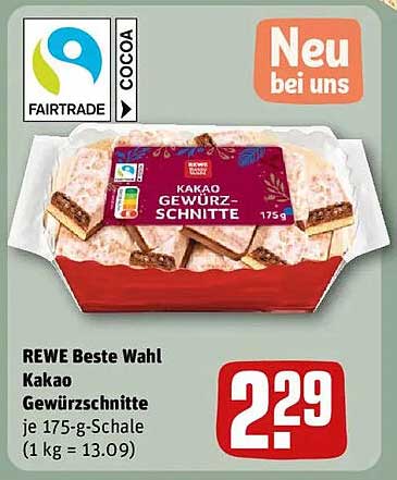 REWE Beste Wahl Kakao Gewürzschnitte 175g
