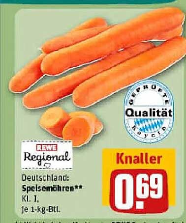 REWE Regional: Speisemöhren Klasse I, 1 kg