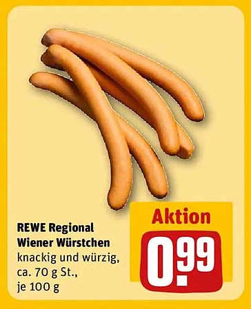 REWE Regional Wiener Würstchen, knackig und würzig