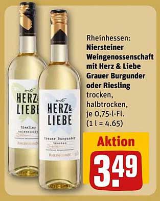 Rheinhesse: Niersteiner Weingenossenschaft mit Herz & Liebe Grauer Burgunder oder Riesling