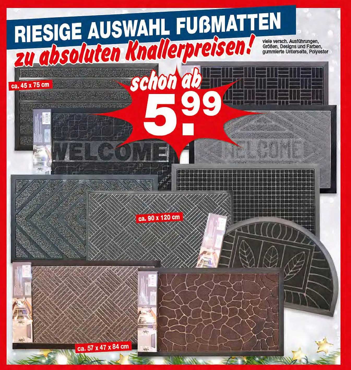 RIESIGE AUSWAHL FUSSMATTEN zu absoluten Knallerpreisen!