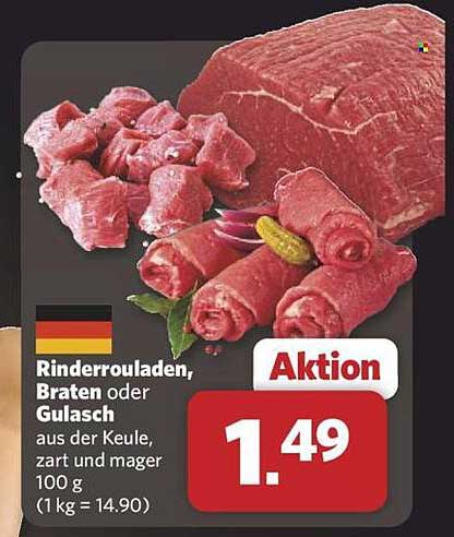 Rinderrouladen, Braten oder Gulasch aus der Keule