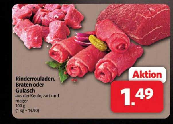 Rinderrouladen, Braten oder Gulasch aus der Keule, zart und mager