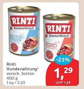 Rinti Hundenahrung verschiedene Sorten 400 g