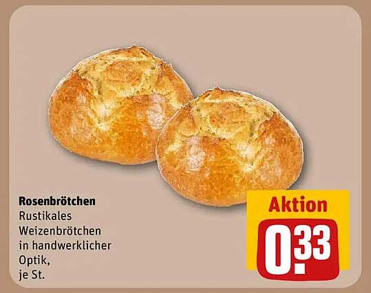 Rosenbrötchen - Rustikales Weizenbrötchen in handwerklicher Optik