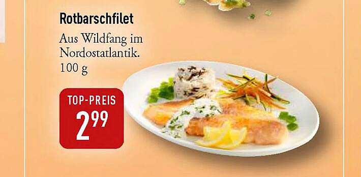 Rotbarschfilet Aus Wildfang im Nordostatlantik. 100 g