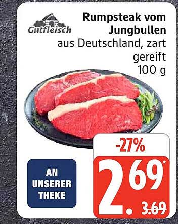 Rumpfsteak vom Jungbullen aus Deutschland, zart gereift, 100 g