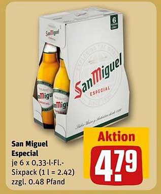 San Miguel Especial - 6 x 0,33 l Flasche im Sixpack
