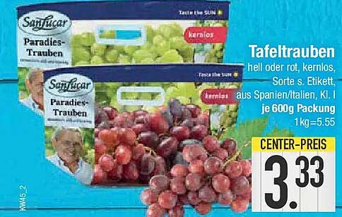 SanLucar Paradies-Trauben 600g Packung
