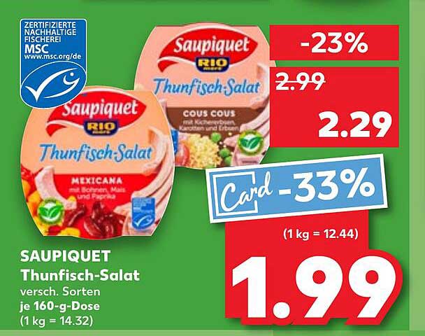 SAUPIQUET Thunfish-Salat, verschiedene Sorten je 160-g-Dose