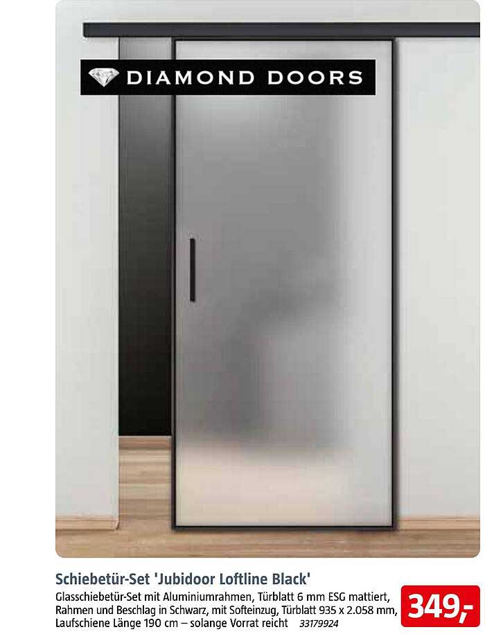 Schiebetür-Set 'Jubidoor Loftline Black'