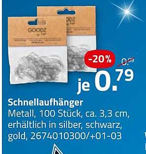 Schnellaufhänger aus Metall - 100 Stück