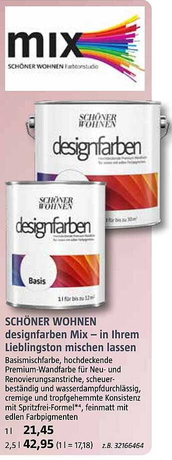 SCHÖNER WOHNEN designfarben Mix – in Ihrem Lieblingston mischen lassen