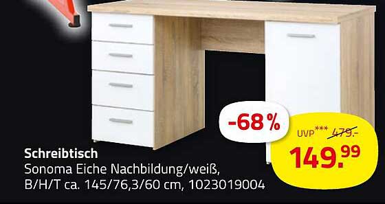 Schreibtisch Sonoma Eiche Nachbildung/weiß