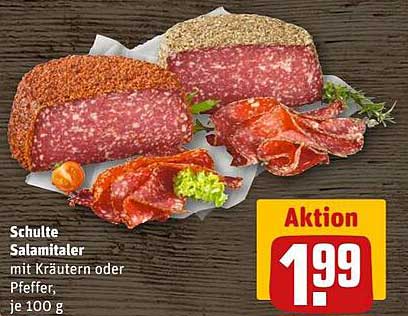 Schulte Salamitaler mit Kräutern oder Pfeffer, je 100 g