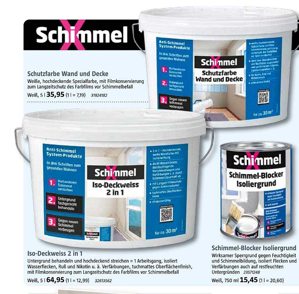 Schutzfarbe Wand und Decke