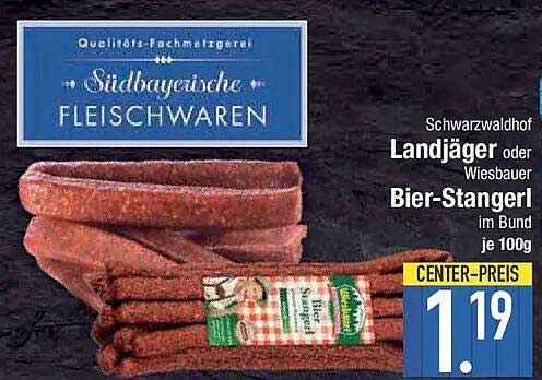 Schwarzwaldhof Landjäger oder Wiesbauer Bier-Stangerl im Bund je 100g