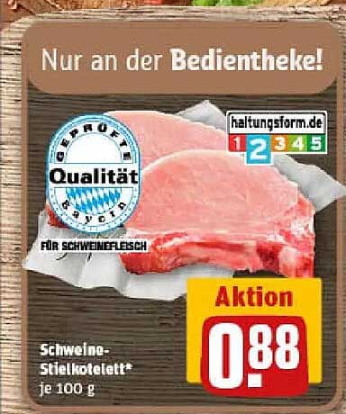 Schweine-Stielkotelett – Aktionspreis nur 0,88 € je 100 g