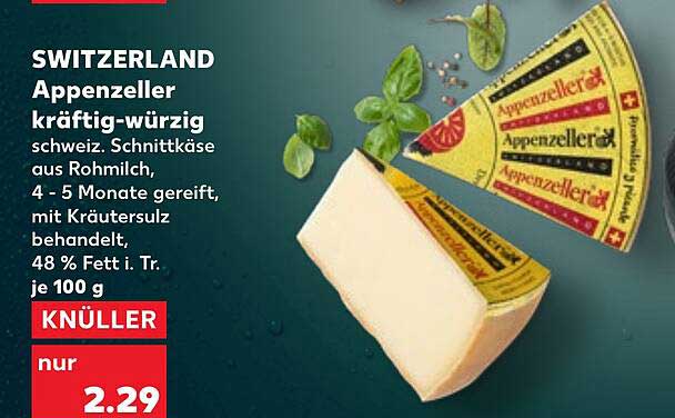 Schweizer Appenzeller kräftig-würzig – nur 2,29 €