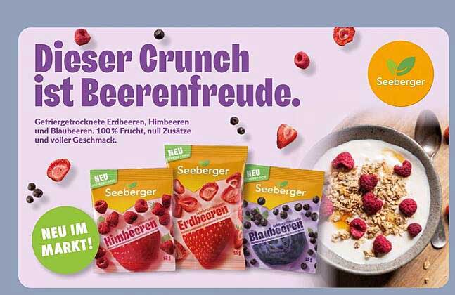 Seeberger Gefriergetrocknete Erdbeeren, Himbeeren und Blaubeeren