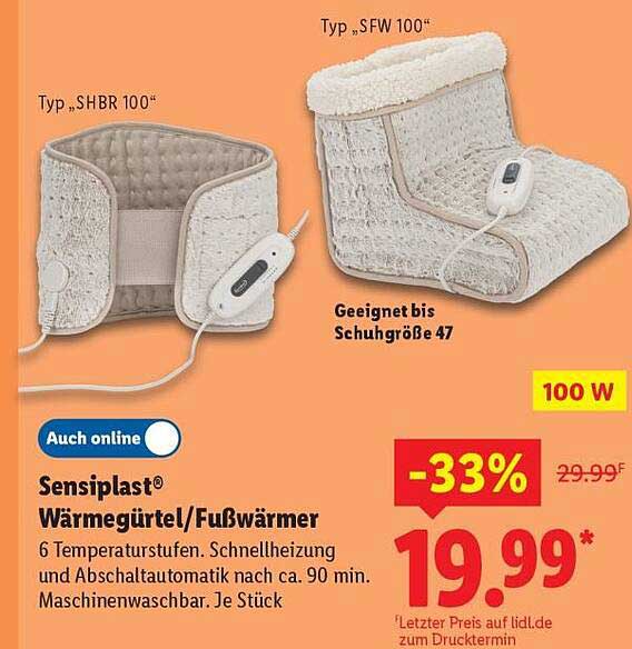 Sensiplast® Wärmegürtel/Fußwärmer