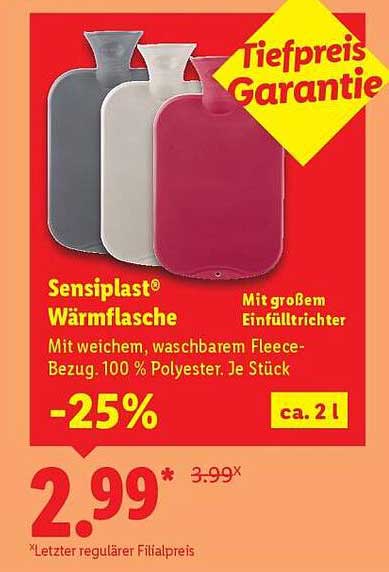 Sensiplast® Wärmflasche mit großem Einfülltrichter